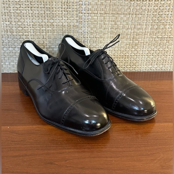 🌟HP🌟Florsheim Lexington Black Leather Perfed Cap Toe Oxford Dress Shoes 11EEE - Picture 2 of 11